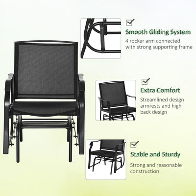 Glider Rocking Chair- Black