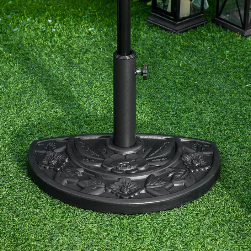 Half Round Parasol Base, 50x32Dx32Hcm-Black