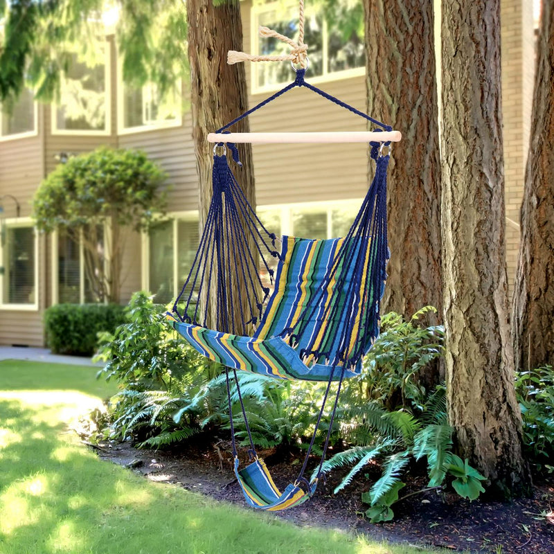 Hammock Chair-Yellow/Blue