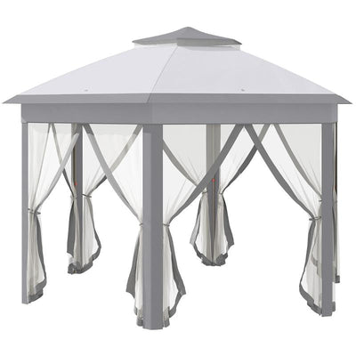 Hexagon Patio Gazebo - Grey