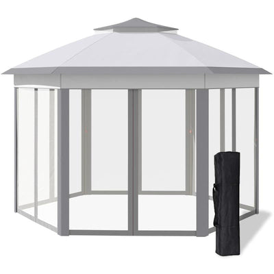 Hexagon Patio Gazebo - Grey