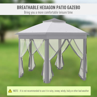 Hexagon Patio Gazebo - Grey