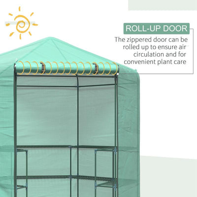 Hexagon Walk-in 3-Tier Portable Greenhouse, 194x225H Cm