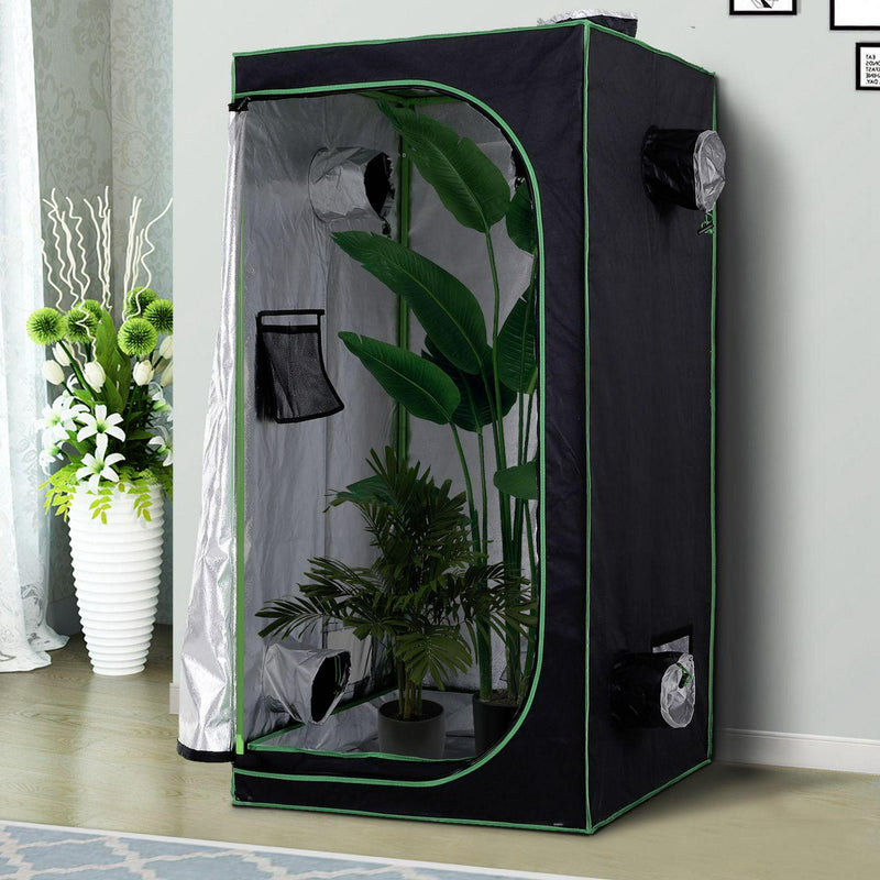 Hydroponic Plant Grow Tent, 80L X 80W 160Hcm-Black/Green