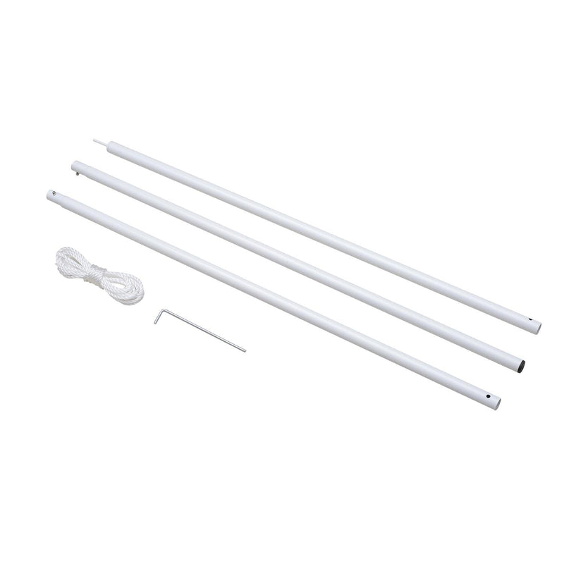 Kit de mástil de vela de sombra para toldo de hierro blanco 