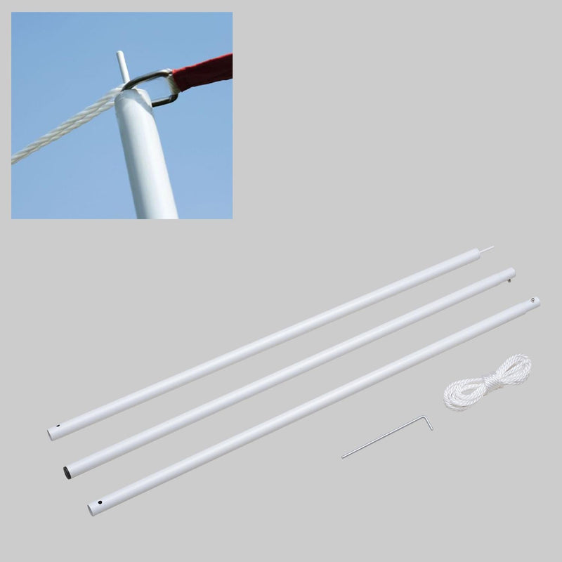 Kit de mástil de vela de sombra para toldo de hierro blanco 