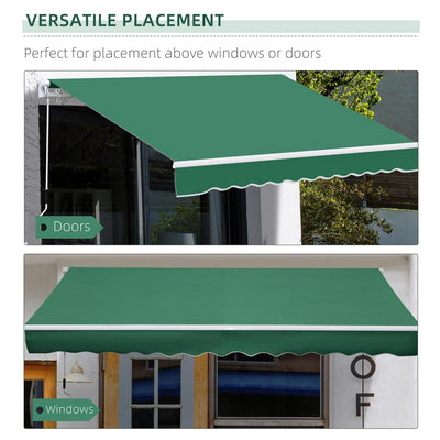 Manual Retractable Awning, Size (4m X3m)-Green