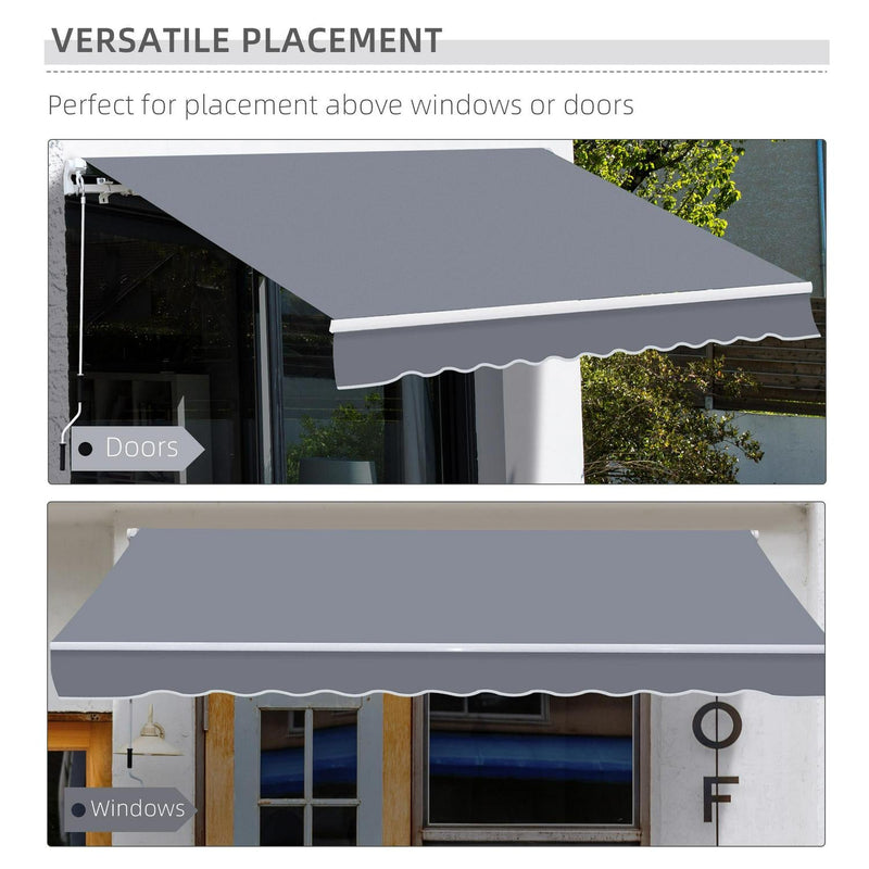 4 X3m Manual Retractable Awning, Size -Grey