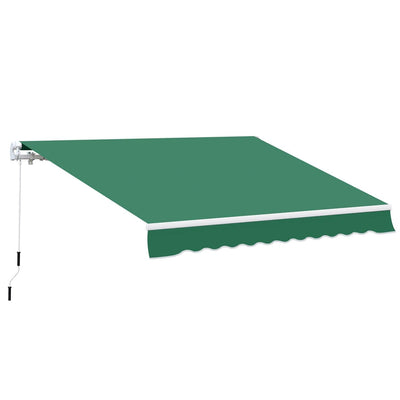 Manual Retractable Awning, Size (4m X3m)-Green