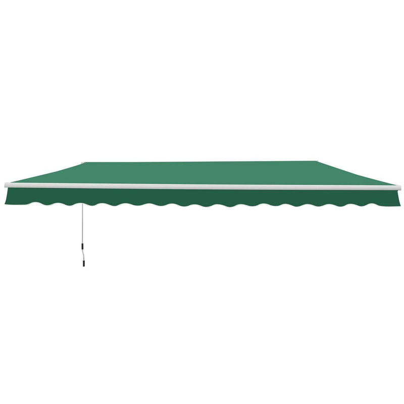 Manual Retractable Awning, Size (4m X3m)-Green