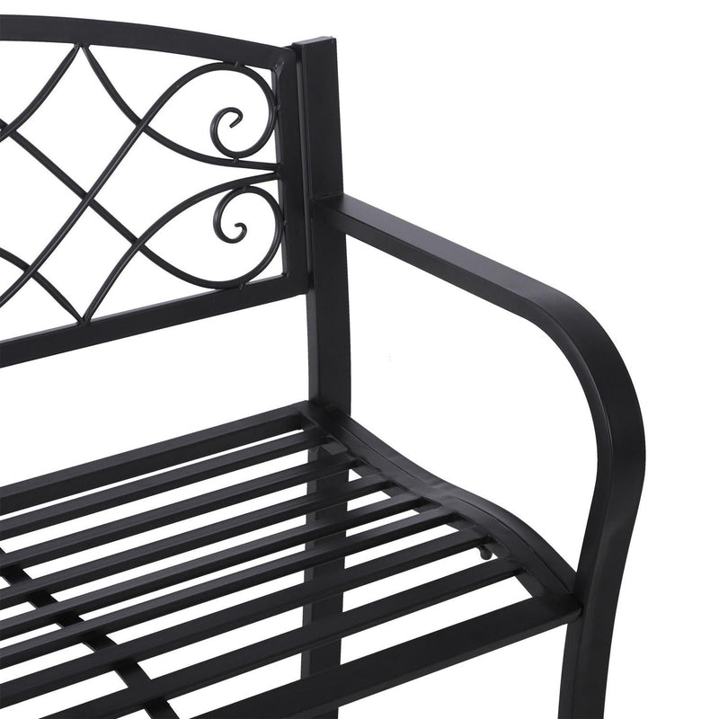 Metal Frame Bench, 128Lx50Wx91H Cm-Black