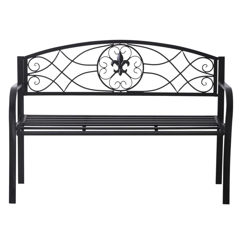 Metal Frame Bench, 128Lx50Wx91H Cm-Black