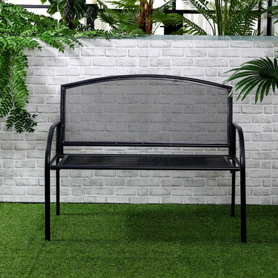 Metal Garden Bench- Grey