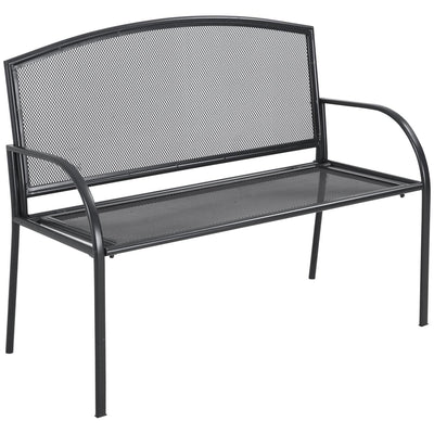 Metal Garden Bench- Grey