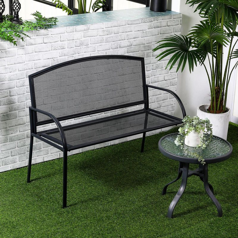 Metal Garden Bench- Grey