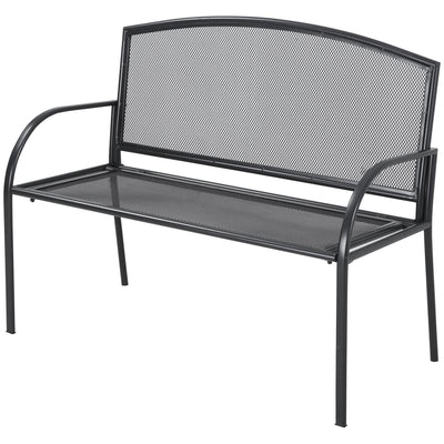 Metal Garden Bench- Grey