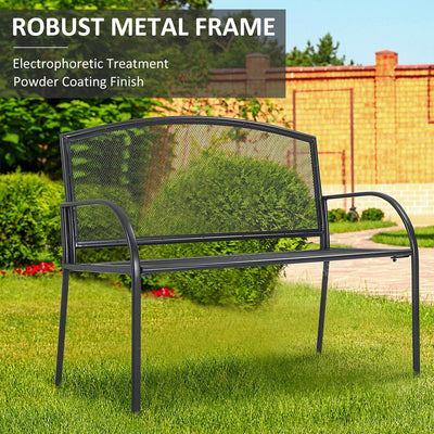 Metal Garden Bench- Grey