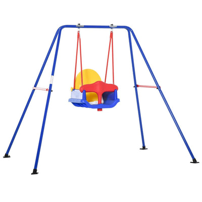 Metal Kids Swing Set With Baby Seat Safety