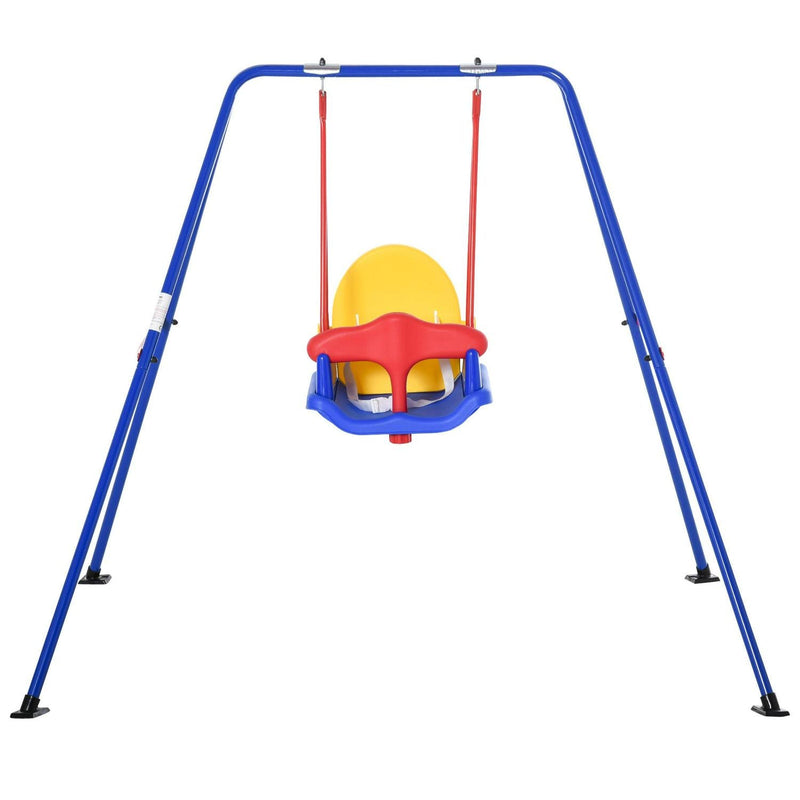 Metal Kids Swing Set With Baby Seat Safety