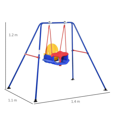 Metal Kids Swing Set With Baby Seat Safety