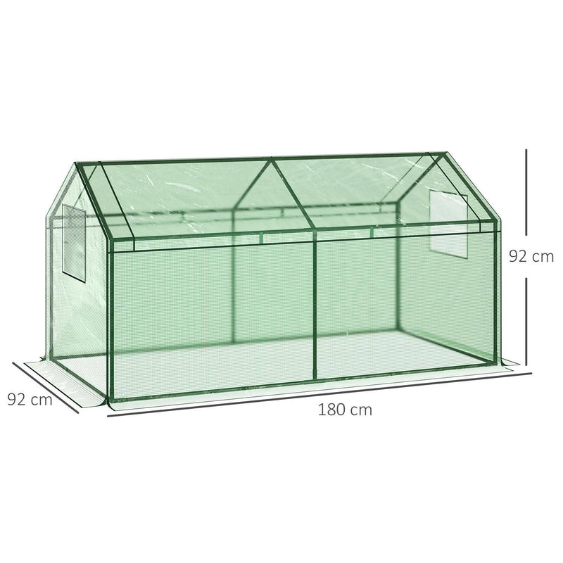 Mini Greenhouse Portable Garden Growhouse For Plants With Large Zipper Windows Outdoor, Indoor, 180 X 92 92cm, Green