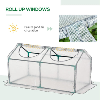 Mini Greenhouse With 2 Windows, Plant Flower Herbs Growing, PE, (120 X 61 X 61)cm