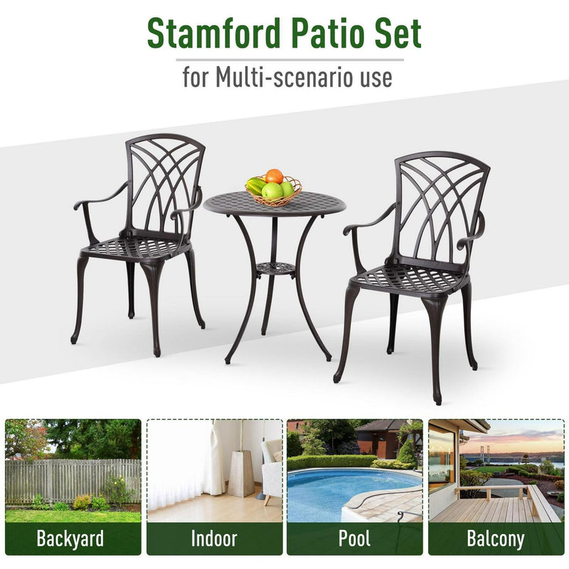 Coffee Table And 2 Chairs Outdoor Garden Furniture Set