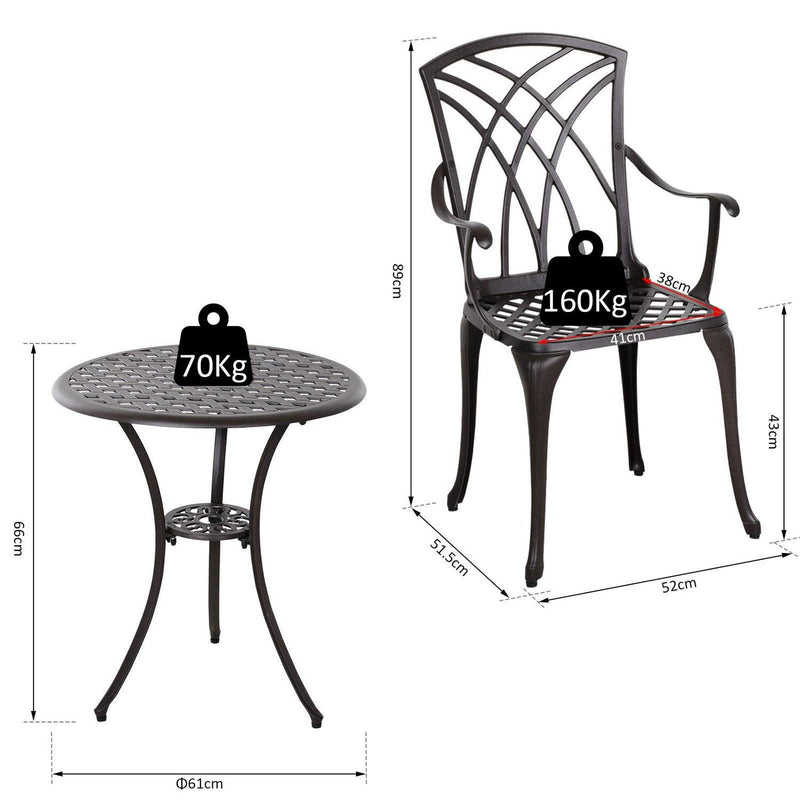 Coffee Table And 2 Chairs Outdoor Garden Furniture Set