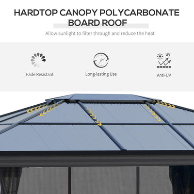 Patio Garden PC Board Aluminium Hardtop Gazebo