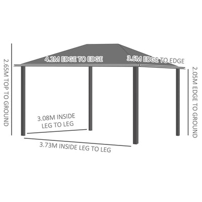 Patio Garden PC Board Aluminium Hardtop Gazebo