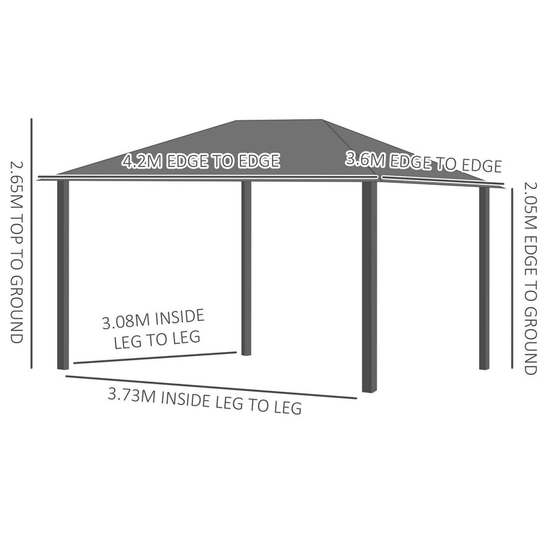 Patio Garden PC Board Aluminium Hardtop Gazebo