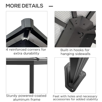 Patio Garden PC Board Aluminium Hardtop Gazebo