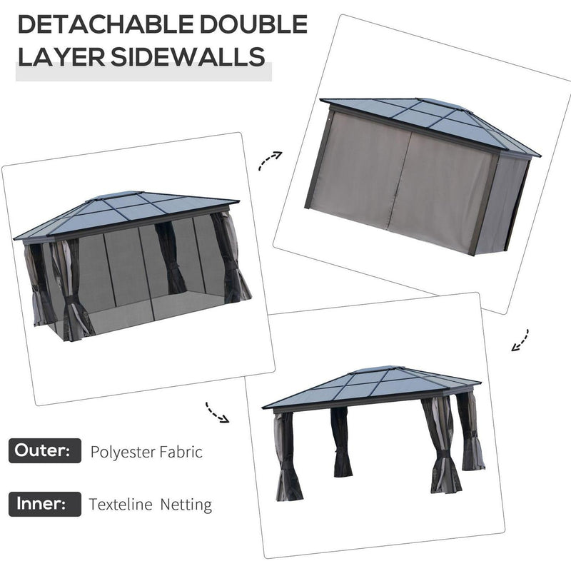 Patio Garden PC Board Aluminium Hardtop Gazebo