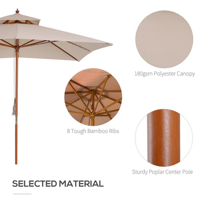 Patio Parasol 3x3M Beige Double Tier