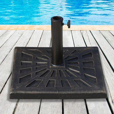 Patio Umbrella Stand Parasol Base 15KG Square Bronze