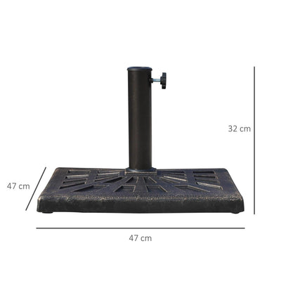 Patio Umbrella Stand Parasol Base 15KG Square Bronze