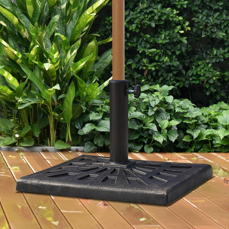 Patio Umbrella Stand Parasol Base 15KG Square Bronze