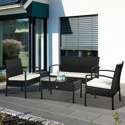 4 PCs Sofa Set Outdoor- Black