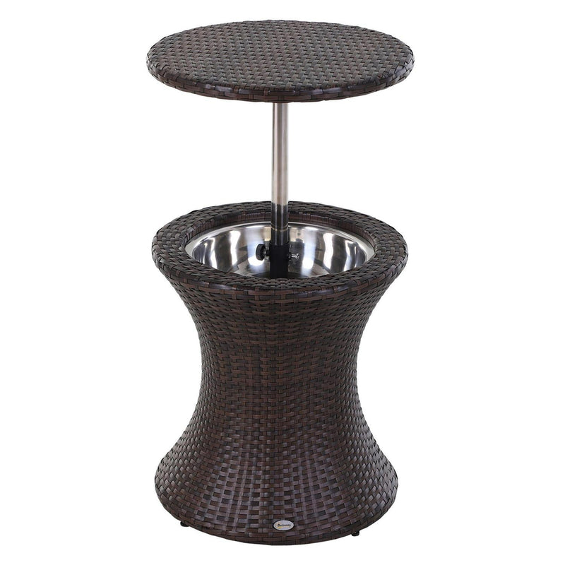 Rattan Ice Bucket Table -Brown