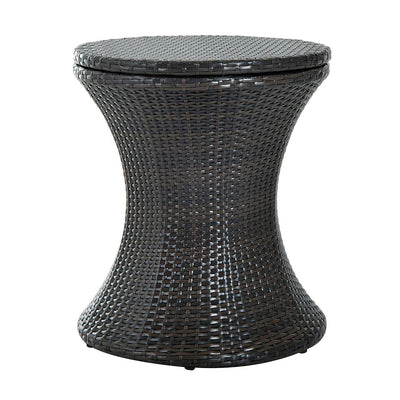 Rattan Ice Bucket Table -Brown