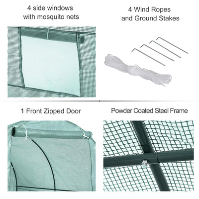 Reinforced Walk Polytunnel Greenhouse, (2.5 x 2) m