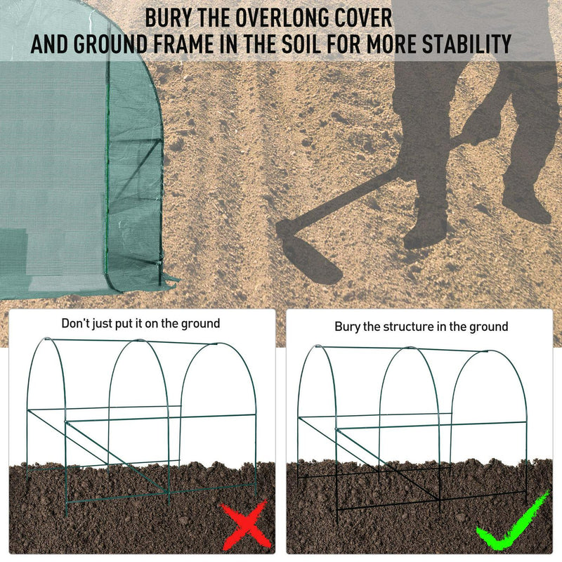 Reinforced Walk Polytunnel Greenhouse, (2.5 x 2) m