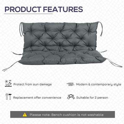 Replacement Two-Seater Bench Cushion - Dark Grey