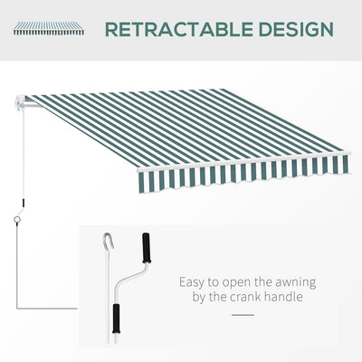 Retractable Awning, 2.5x2 M-Dark Green/White