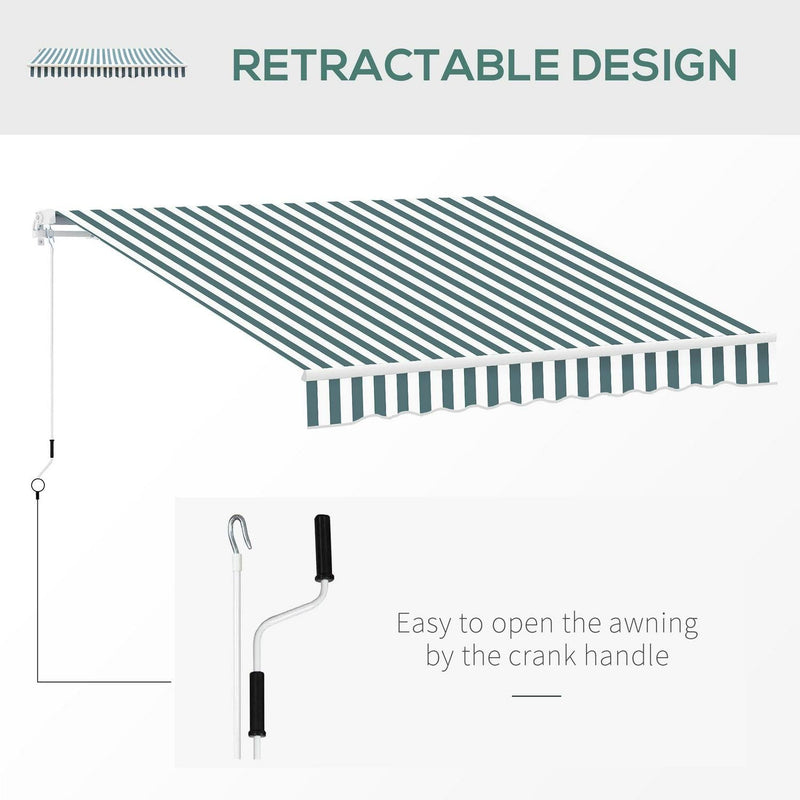 Retractable Awning, 2.5x2 M-Dark Green/White