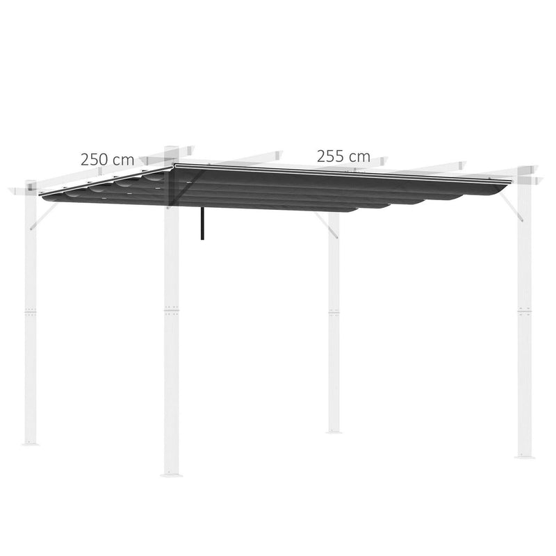 Retractable Pergola Shade Cover- Dark Grey