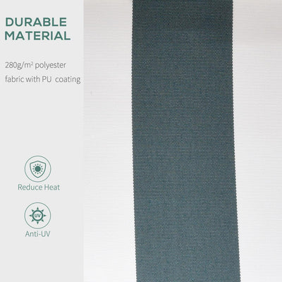 Retractable Awning, 2.5x2 M-Dark Green/White