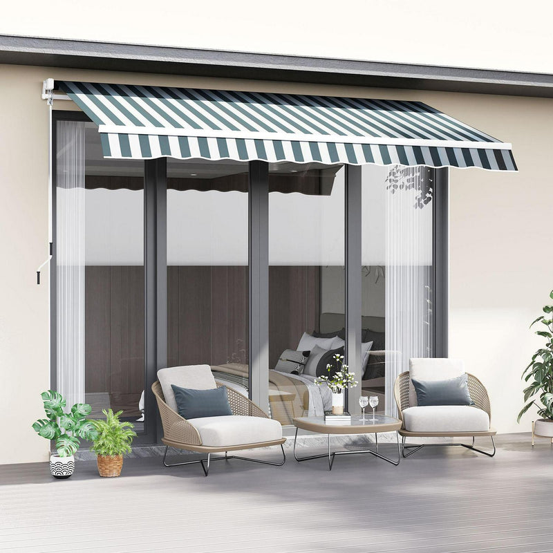 Retractable Awning, 2.5x2 M-Dark Green/White