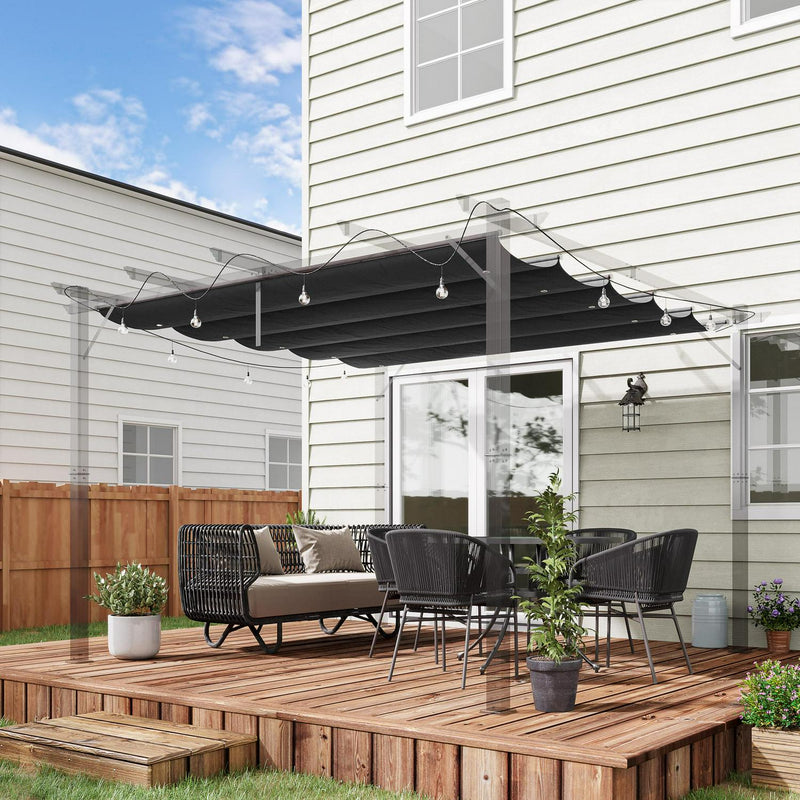 Retractable Pergola Shade Cover- Dark Grey