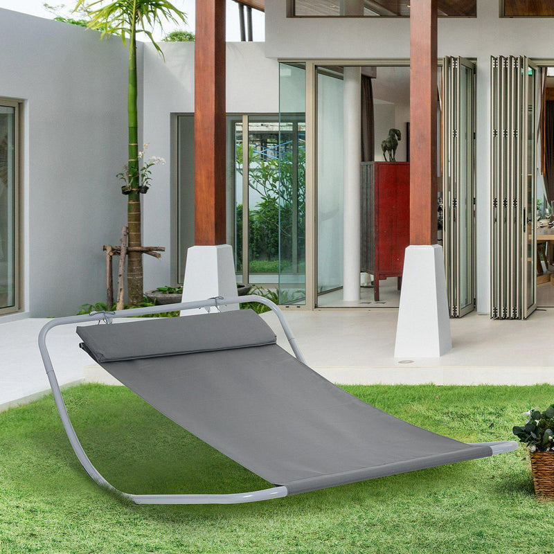 Rocking Swing Relaxing Day Bed Outdoor Single Lounger Hammock - Grey